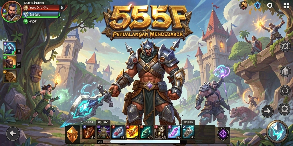 Tampilan gameplay menakjubkan dari 555F yang penuh aksi.