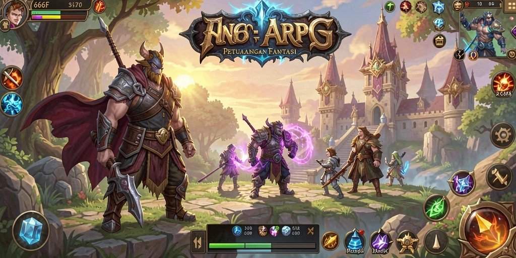 Screenshot gameplay 666F menampilkan pertarungan epik di dunia ARPG.