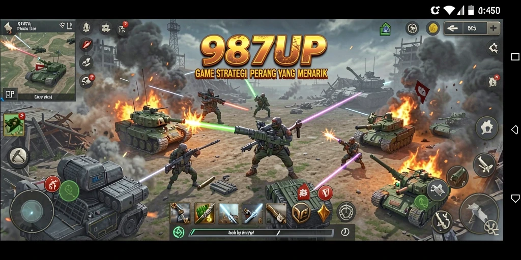 Tampilan gameplay menarik dari 987UP dengan pertempuran strategi.