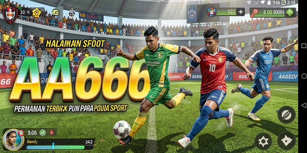 Tampilan gameplay AA666 yang mendebarkan dan penuh aksi olahraga.