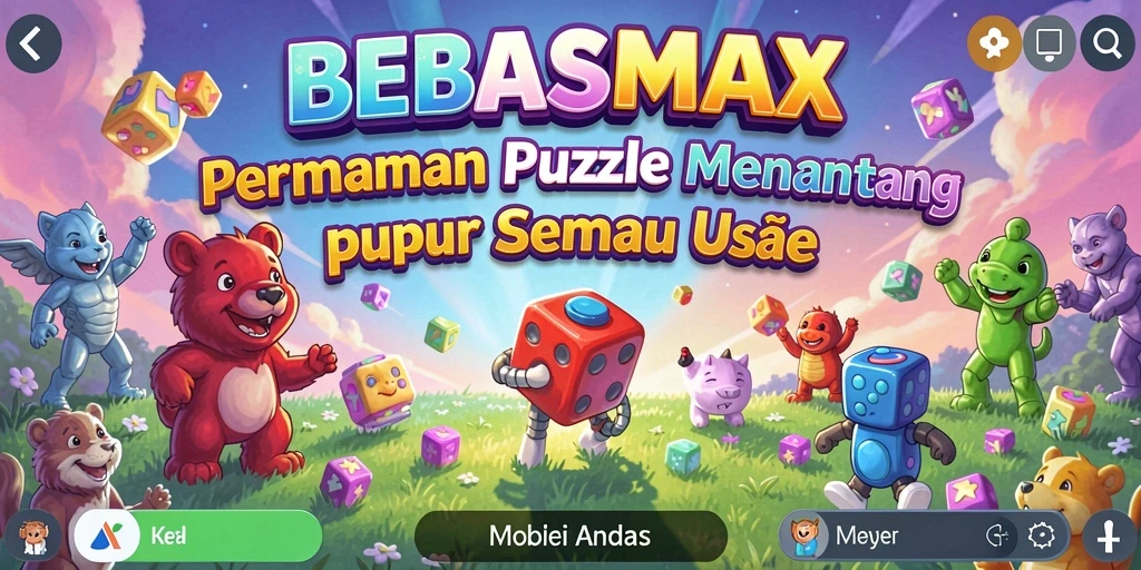 Tangkapan layar utama BEBASMAX menunjukkan gameplay Puzzle yang menantang dan mengasyikkan.