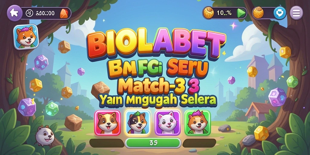 Tampilan gameplay seru dari BIOLABET dengan objek warna-warni.