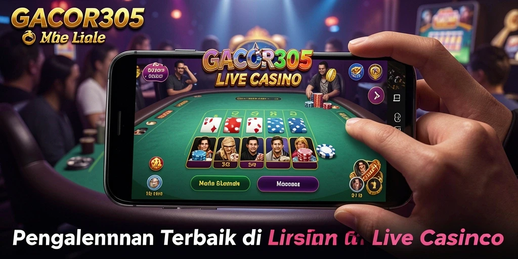 Screenshot GACOR305 menampilkan dealer langsung dalam permainan Live Casino.