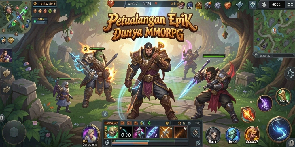 Screenshot gameplay <strong>GOGO77</strong> yang menampilkan petualangan epik dan duel seru.