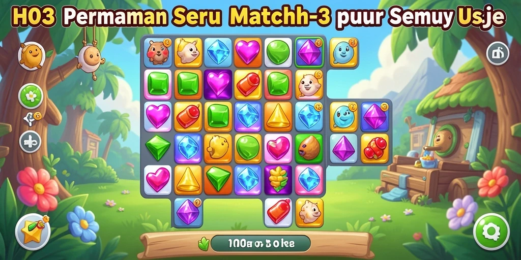 Gameplay H03 menampilkan momen seru dalam mencocokkan permata.