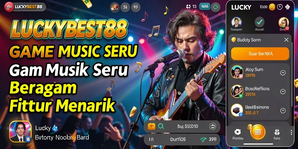 Tampilan gameplay LUCKYBEST88 yang seru dengan beragam lagu.