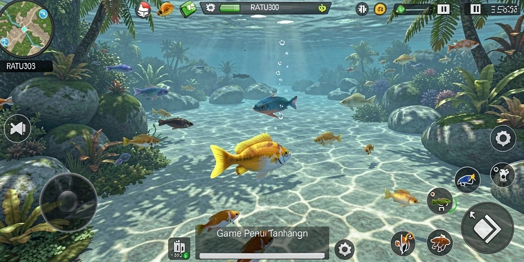 Tampilan gameplay memancing yang seru dan menarik di RATU303.
