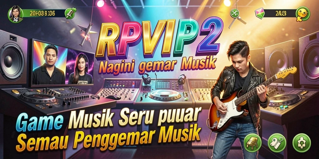 Tangkapan layar RPVIP2 menampilkan gameplay musik yang seru dan kompetitif.