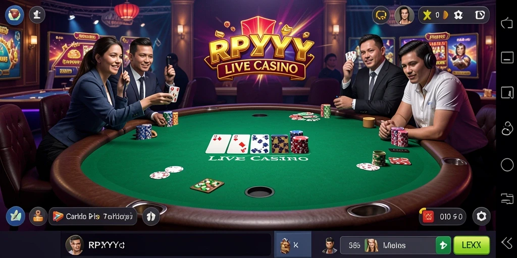 Tampilan gameplay RPYYY yang menggembirakan dalam suasana Live Casino.