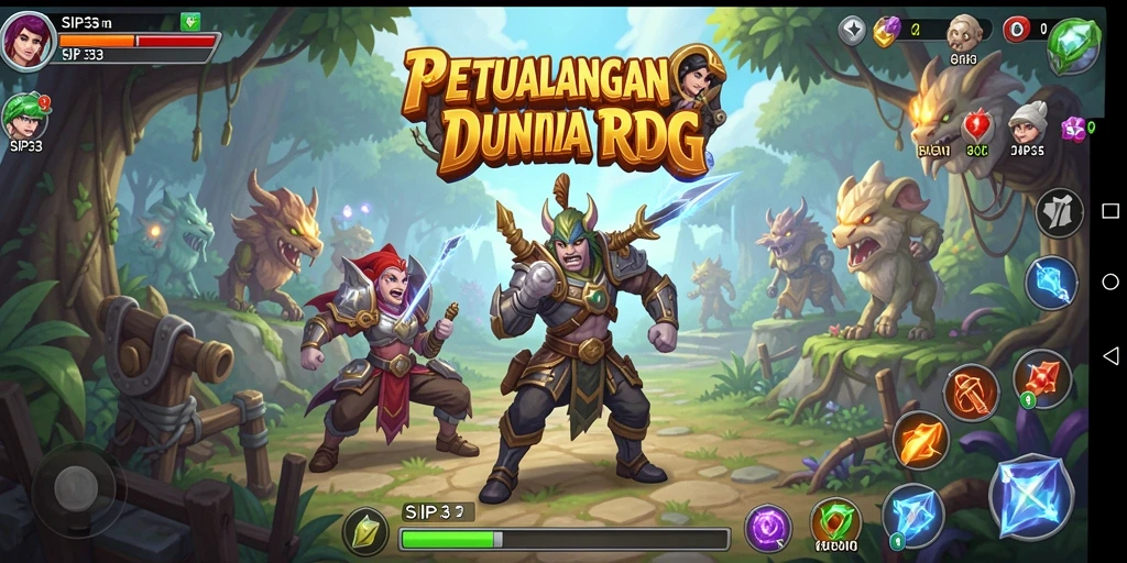 Tampilan gameplay SIP33 yang penuh aksi dan petualangan RPG.