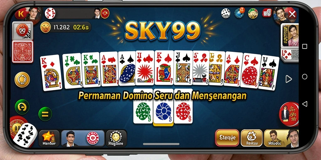 Tampilan menarik dari gameplay permainan Domino SKY99.