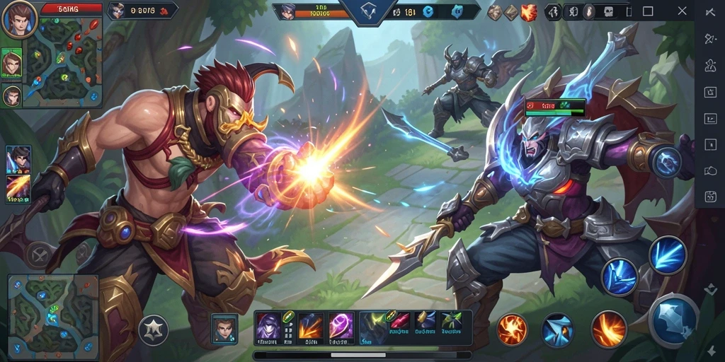 Gameplay SOBATGAMING menampilkan aksi pertarungan seru antara karakter.