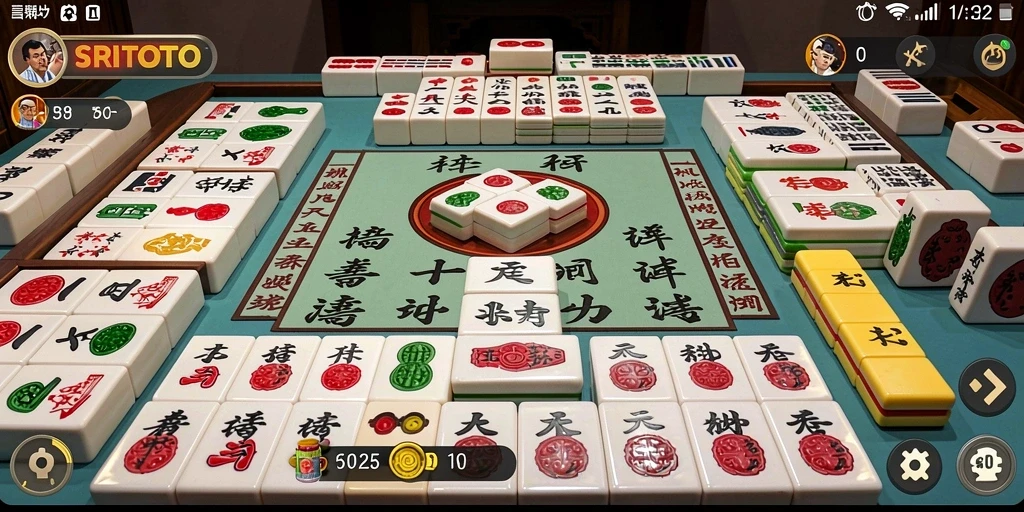 Tampilan gameplay Mahjong yang menawan dan penuh warna.
