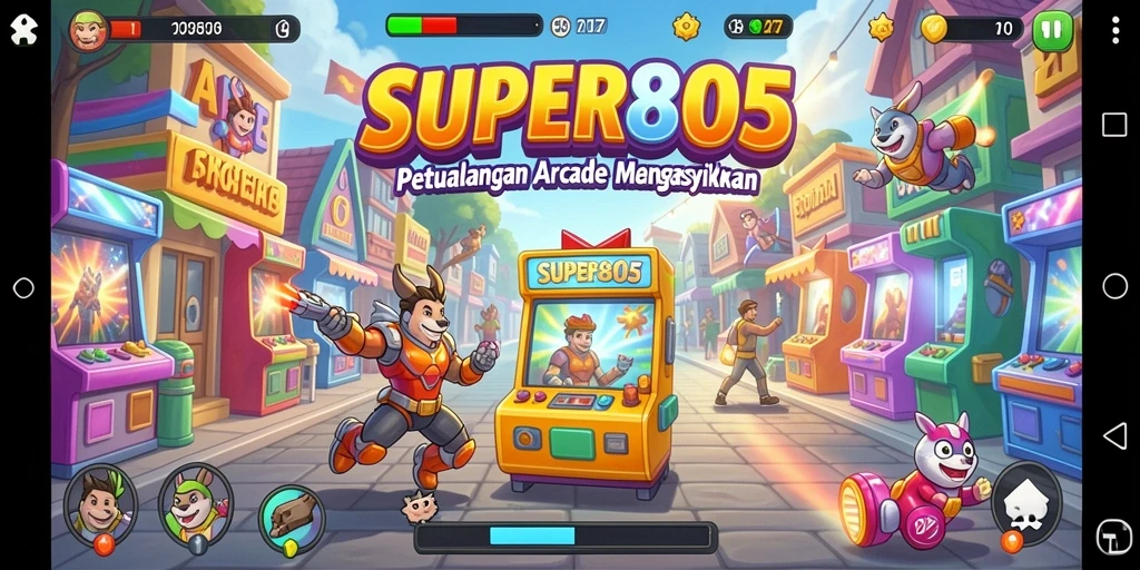 Tampilan gameplay SUPER805 yang penuh aksi dan petualangan.