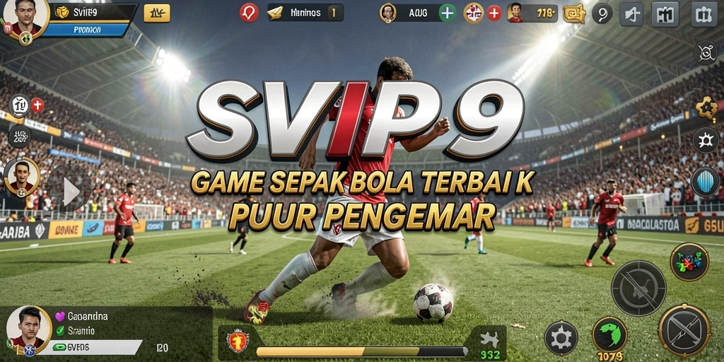 Tangkapan layar gameplay SVIP9 menampilkan aksi menarik di lapangan sepak bola.