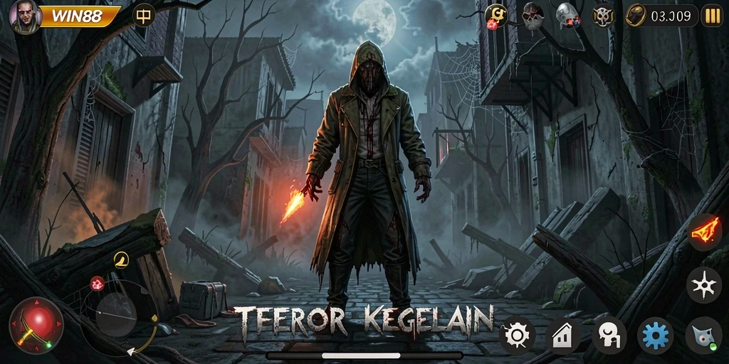 Tampilan gameplay <strong>WIN88</strong> yang menyeramkan dan mendebarkan.