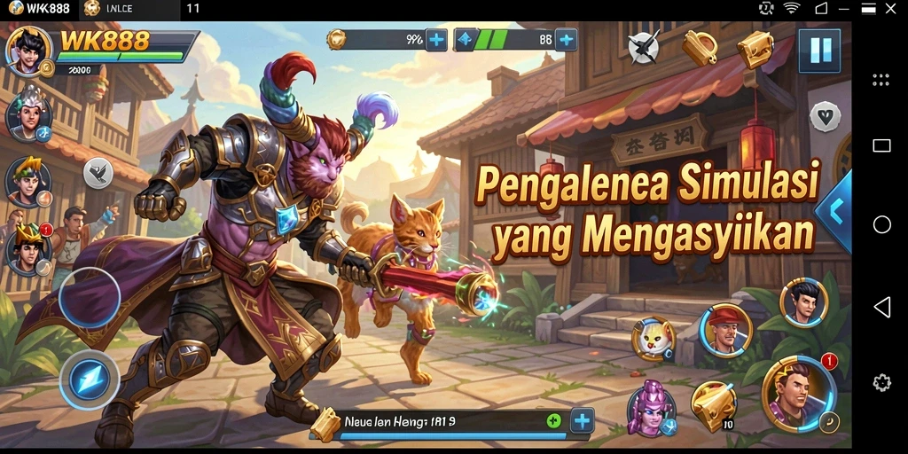 Tampilan gameplay simulasi yang menarik di WK888.