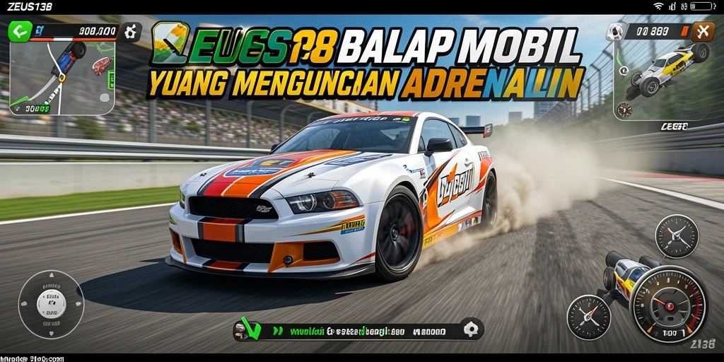 Tangkapan layar gameplay ZEUS138 menunjukkan aksi balapan yang mendebarkan.
